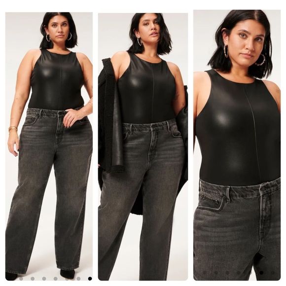 Good American Better Than Leather Body Suit Sz 7 - Picture 7 of 12